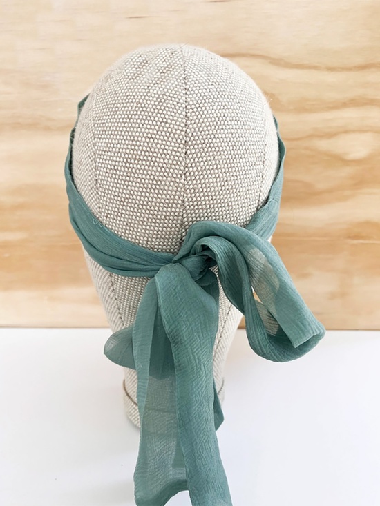 Daniel Hansen Turquoise Silk Pleated Headband main image 6